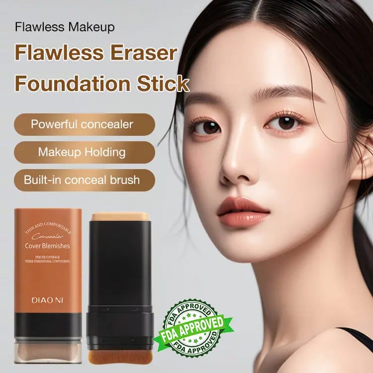 DIAO NI Flawless Eraser Foundation Stick | Built-In Brush Makeup Stick
